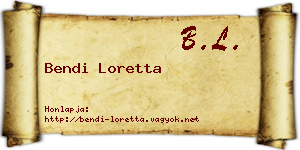 Bendi Loretta névjegykártya